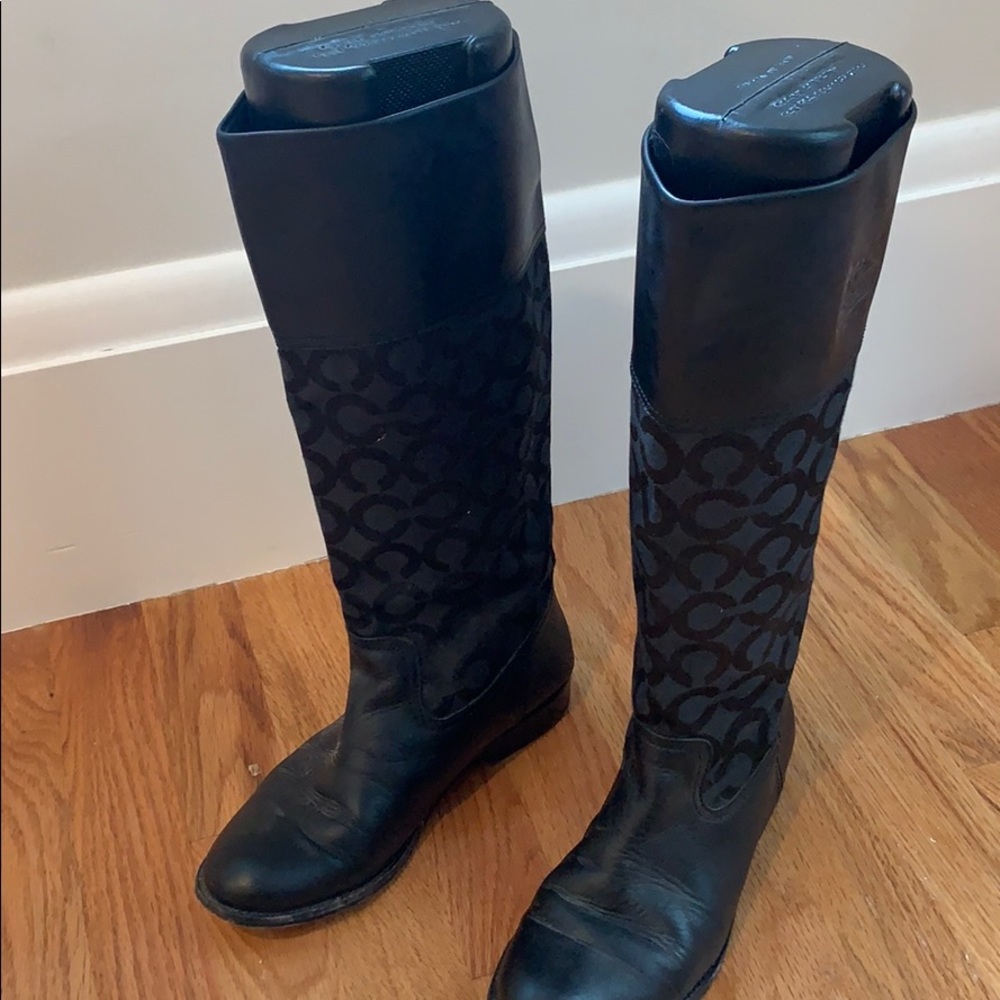 Coach boots, black, size 6